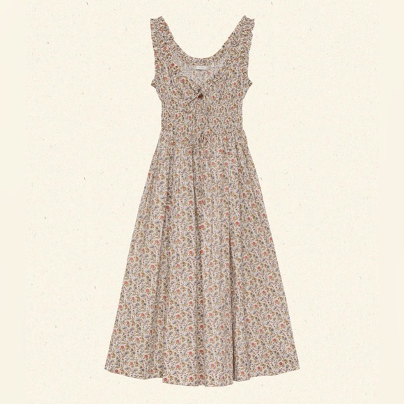 NWT Doen Emmaretta Cotton Smocked Midi Maxi Dress Jardin du Chateau Floral - Picture 16 of 16